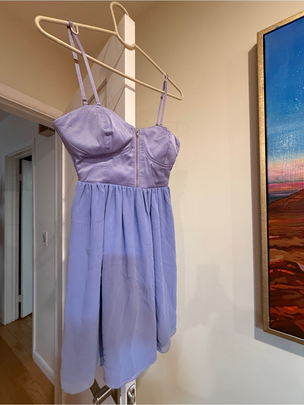 Lavender Spaghetti-Strap Sweetheart Dress